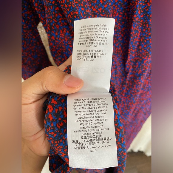 Kenzo Belted Silk Dress Micro Camo Pockets - Picture 15 of 16